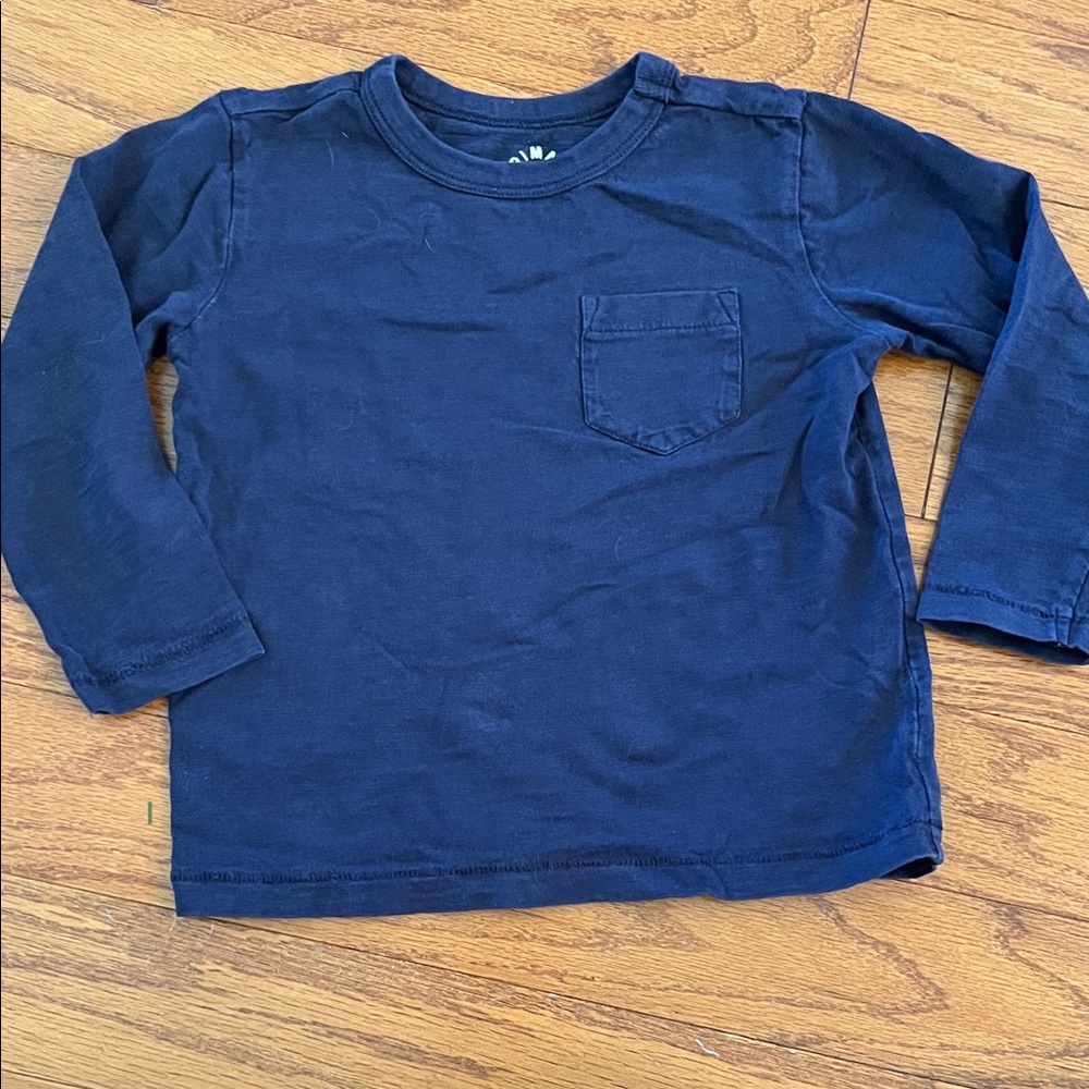 Primary Dark Blue Kids Long Sleeve Tee
